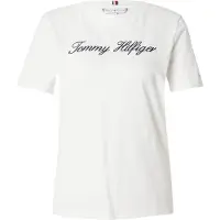 Tommy Hilfiger "NOS SCRIPT REGULAR C-NK SHORT SLEEVE" mit Rundhals und kontrastfarbener Stickerei, Regular Fit