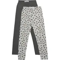 Minymo Leggings - 2er-Pack - Grau Meliert/Leopard - - 3 Jahre (98) - Leggings