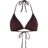 LASCANA Triangel-Bikini-Top "Nele", Damen, Gr. 38, Cup C/D, lila (aubergine), Polyamid, leicht glänzend, unifarben, Bikini-Oberteile Triangel-Bikini-Top, mit glänzender Beschichtung