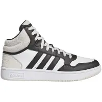 Adidas Sneaker SPORTSWEAR "HOOPS 3.0 MID", Herren, Gr. 44, weiß (cloud weiß, core schwarz, orbit grau), Synthetik, Textil, Schuhe Sneaker