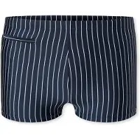 Schiesser Badeshorts "Nautical Casual", Herren, Gr. 7, N-Gr, blau (801, admiral), Gewirkt, Baumwolle, Elasthan, gestreift, Badehosen Badeshorts, Innenslip, kleine Tasche mit RV, gestreift