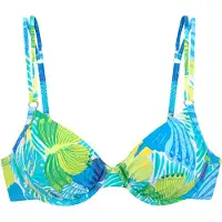 Sunseeker Bügel-Bikini-Top "Butterfly", Damen, Gr. 38, Cup D, blau (blau, grün), Microfaser, Polyamid, bedruckt, Bikini-Oberteile Bügel-Bikini-Top, mit Schmetterling-Design