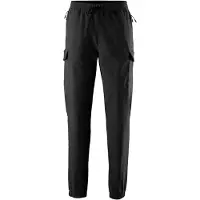 John devin Jogger Pants , Herren, Gr. 52, N-Gr, schwarz, Obermaterial: 95% Polyamid, 5% Elasthan, unifarben, bequem knöchellang, Hosen Jogger Pants, Trekking-Outdoor-Hose mit Belüftung im Kniebereich