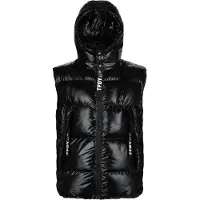 Trueprodigy Steppweste "Darko F Reflektierender Innenkragen Kapuze extra große Seitentaschen", Damen, Gr. XXL, schwarz, Obermaterial: 100% Polyester PES., slim fit, Westen Steppweste