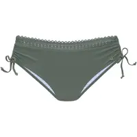 s.Oliver Bikini-Hose "Aiko", Damen, Gr. 38, N-Gr, grün (oliv), Microfaser, Microfaser, Polyamid, unifarben, Badehosen Bikini-Hose, mit Häkeloptik, Topseller