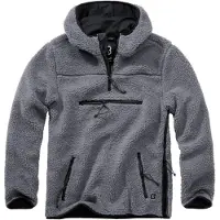 Brandit Kapuzenpullover "Teddyfleece", Herren, Gr. 7XL, grau (anthrazit), Obermaterial: 100% Polyester PES., Pullover Kapuzenpullover