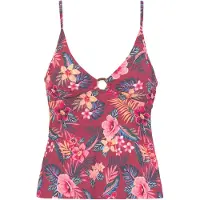 s.Oliver Tankini-Top "Marika", Damen, Gr. 38, Cup C/D, rot (rostrot, bedruckt), Microfaser, Microfaser, Polyamid, bedruckt, floral, Bikini-Oberteile Tankini-Top, mit drei Tragevarianten