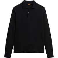 Superdry für Herren. M1110386A Studios Langarm-Poloshirt aus Strick schwarz (XXL), Lässig, Baumwolle, Kurzarm