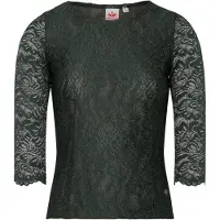 Spieth & Wensky Shirtbluse "Alheim", Damen, Gr. 46, grün (d,grün), Obermaterial: 90% Polyamid PA. 10% Elasthan EL., uni, slim fit, Rundhals, Blusen Shirtbluse, Rundhals Ausschnitt