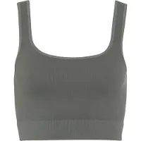LASCANA Crop-Top , Damen, Gr. S (36/38), grün, Rippware, Obermaterial: 93% Polyamid, 7% Elasthan, unifarben, figurbetont kurz, Rundhals, Tops Crop-Top, Seamless Top mit Rippstruktur