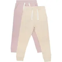 Minymo Jogginghosen - 2er-Pack - Violett Ice/Creme - - 6 Jahre (116) - Jogginghosen