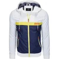 OMBRE Herren Jacke Übergangsjacke mit Kapuze Herbst Winter Reißverschluss Taschen 100% Polyester 3 Farben S-XXL, Dunkelblau M