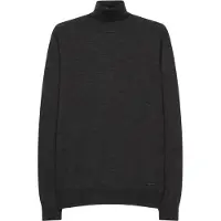 Seidensticker Strickpullover "Schwarze Rose", Herren, Gr. M, grau, 100% Wolle, unifarben, regular fit, Rundhals, Pullover Strickpullover, 1/1 Rollkragen Uni
