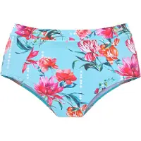 Sunseeker Highwaist-Bikini-Hose "Modern", Damen, Gr. 42, N-Gr, blau (hellblau, bedruckt), Polyamid, bedruckt, floral, Badehosen Highwaist-Bikini-Hose, mit floralem Design