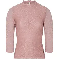 Spieth & Wensky Shirtbluse "Amberg", Damen, Gr. 38, rosa, Obermaterial: 90% Polyamid PA. 10% Elasthan EL., geblümt, skinny fit, hoch geschlossener Ausschnitt, Blusen Shirtbluse, in taillierter Form