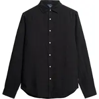 Superdry für Herren. M4010607A Langärmeliges Leinenhemd schwarz (XXL), Lässig, Langarm