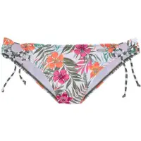Venice beach Bikini-Hose "Summer", Damen, Gr. 42, N-Gr, weiß (weiß bedruckt), Polyamid, floral, Badehosen Bikini-Hose, seitlich zum Binden