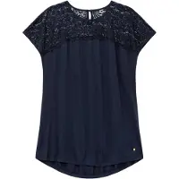 Sheego Spitzenshirt in tiefblau | Gr.: 56/58