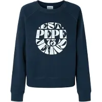 Pepe Jeans für Damen. PL581478 Elena marineblaues Sweatshirt (L), Lässig, Baumwolle, Nachhaltig