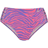 Venice beach Highwaist-Bikini-Hose "Fjella", Damen, Gr. 36, N-Gr, bunt (violett, koralle), Microfaser, Polyamid, Badehosen Highwaist-Bikini-Hose, mit gekreuzten Bändern