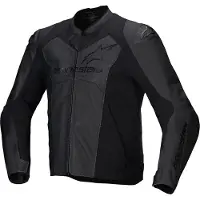 Alpinestars Faster V3 Airflow perforierte Motorrad Leder-/Textiljacke, schwarz, 58