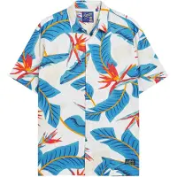 Superdry für Herren. M4010353A Hawaii-Hemd weiß (XXL), Lässig, Modal, Kurzarm