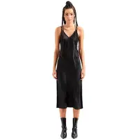 Armani Exchange für Damen. 8NYA59YNZ5Z1200 Schwarzes Midikleid (S), Lässig, Polyester, Ärmellos / Hosenträger