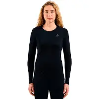 Odlo - Technischer Baselayer aus Merinowolle - Merino 200 Baselayer Top Crew Neck W Black für Damen aus Wolle - Größe XS - schwarz