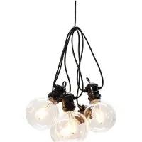 Konstsmide - LED globe Biergartenketten System Basis-Set, retro Design, bis max. 4 Ketten/Trafo erweiterbar, 10 klare Birnen / 10 bernsteinfarbene Dioden, 24V Außentrafo (IP44), 7W, schwarzes Kabel