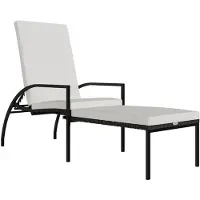 vidaXL Sonnenliege mit Fußhocker PE-Rattan Braun