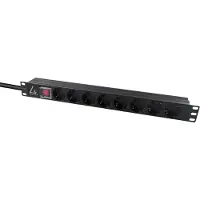 Lanview LVR-2MSCH-SCH-C13-8, Standard, 1U, Einphasig, Horizontal, Schwarz, 8 AC-Ausgänge