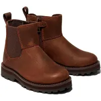 Timberland Unisex für Kinder. TB0A28NR9311 Courma Kid Mid braune Chelsea-Stiefeletten aus Leder (23), Wohnung, Reißverschluss, Lässig, Kinde