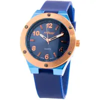 Arabians Uni Uhr Blau-Roségold Quarz 40mm