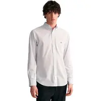 Gant für Herren. 3000140 Banker Stripe blau Regular Fit Popeline Hemd (XS), Lässig, Baumwolle, Langarm