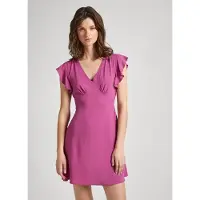 Pepe Jeans für Damen. PL953522 Kleid Camila rosa (XL), Lässig, Viskose, Kurzarm, Nachhaltig