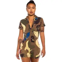 Grimey Glorified Camo Kurzer Overall Mit Kurzen Ärmeln