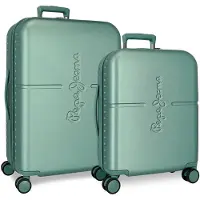Joumma Bags PEPE JEANS Highlight Verde, Set aus n ABS-Reisekoffern 70cm/55cm, 768952B
