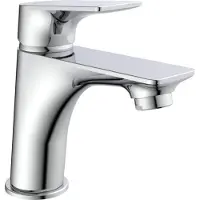 Schutte Waschtischarmatur SCHÜTTE "BOSTON", grau (chrom), B:5cm H:153cm T:162cm, Messing, Armaturen, Waschtischarmatur, wassersparende Eco-Click-Funktion, inkl. Pop-Up