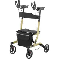 Uniprodo Vierrädriger faltbarer Gehwagen für Senioren mit Sitz und Tasche bis 136 kg