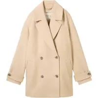 Tom Tailor Damen Kurzer Caban Mantel,35746 - Soft Ivory Melange, XXXL