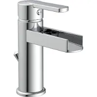 Schutte Waschtischarmatur SCHÜTTE "Niagara", grau (chromfarben), B:5cm H:16cm T:13,5cm, Messing, Armaturen, Waschtischarmatur, mit Zugstange, Wasserhahn mit Wasserfall, Mischbatterie Waschbecken