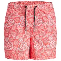 Jack & Jones Herren Badehose SQUAD PAISLEY 12234512 Rosa - L