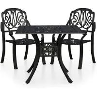 vidaXL 3-tlg. Bistro-Set Aluminiumguss Schwarz