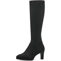 Tamaris Damen Stiefel Langschaft Stretchschaft Absatz Reißverschluss 1-25535-41, Größe:39 EU, Farbe:Schwarz