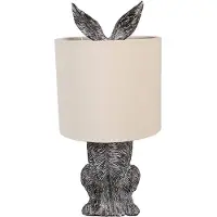 Clayre & Eef Tischlampe Kaninchen Ø 20x43 cm Braun Beige Polyresin