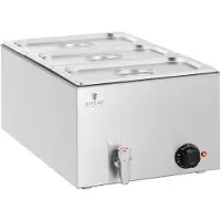 Royal Catering Bain-Marie-Elektrowärmer mit Hahn 3 x GN 1/3 600 W