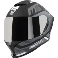 Bogotto Phantom Codex Schwarz Grau Weiß Fiberglass Integralhelm Größe L