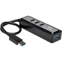 Eaton Tripp Lite U360-004-MINI Tragbare USB 3.x (5 Gbps) Nabe mit 4 Ports, USB 3.2 Gen 1 (3.1 Gen 1) Type-A, 5000 Mbit/s, Schwarz, China, USB, 88,9 mm