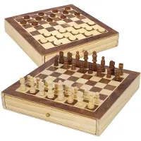 Cb Games Schach + Dame Brettspiel Aus Holz