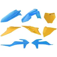 Polisport MX Vintage Edition Plastik-Kit blau/gelb passend für KTM SX/SX-F